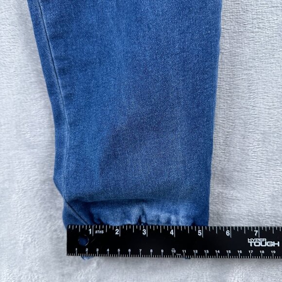 Wax Jean Denim Jogger Pants Womens Size Large Drawstring Waist High Rise Blue - Picture 10 of 12